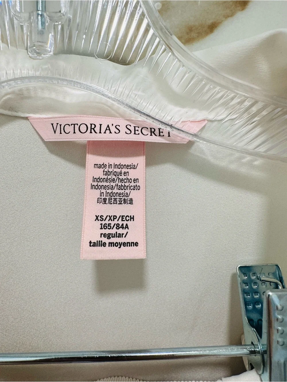 Victoria's Secret Ivory Satin Sleep Top with Pink Label - Picture 5 of 8
